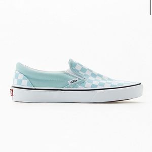 VANS Blue Checkerboard Slip On Shoes